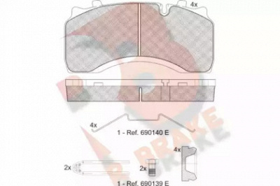 R BRAKE rb1430066 -  Комплект тормозных колодок, дисковый тормоз